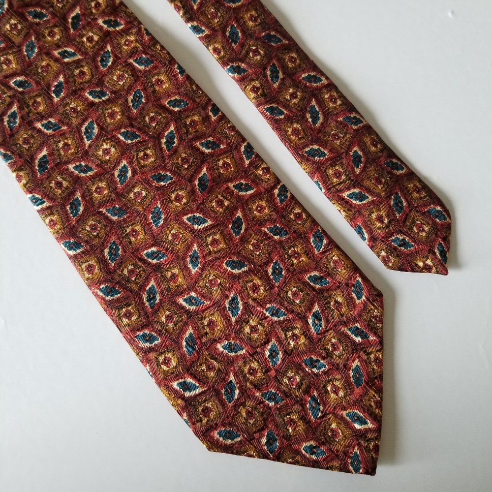 Robert's Burgundy Copper Teal Abstract Men's Tie